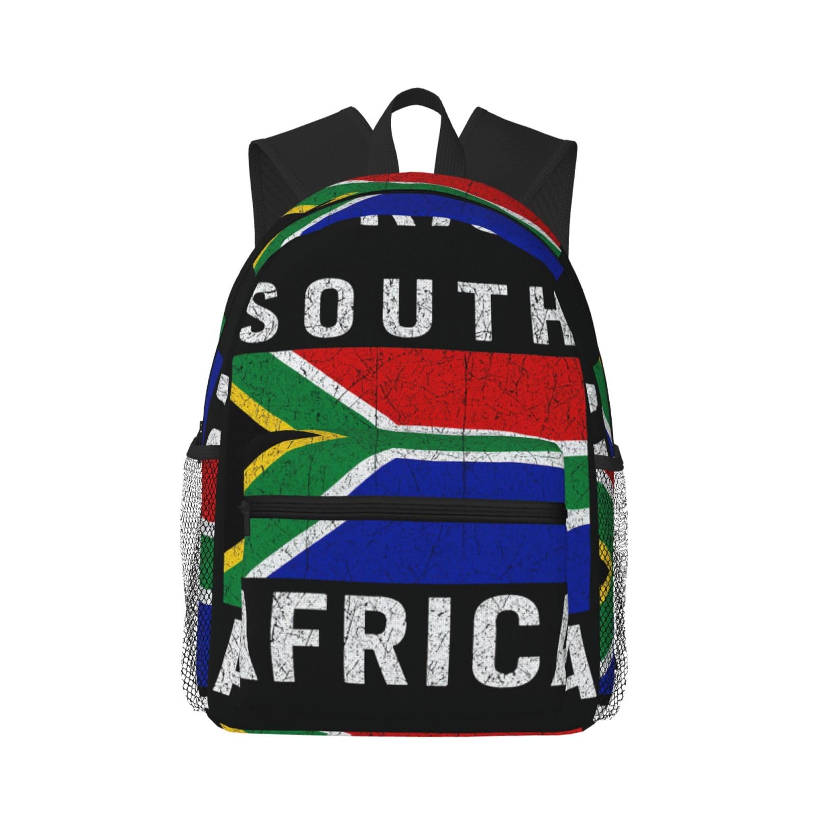 Aabbfdg Unisex Black Classic South Africa Backpack, Lightweight Backback For Work & Travel, Casual Laptop Bag Durable Rucksack