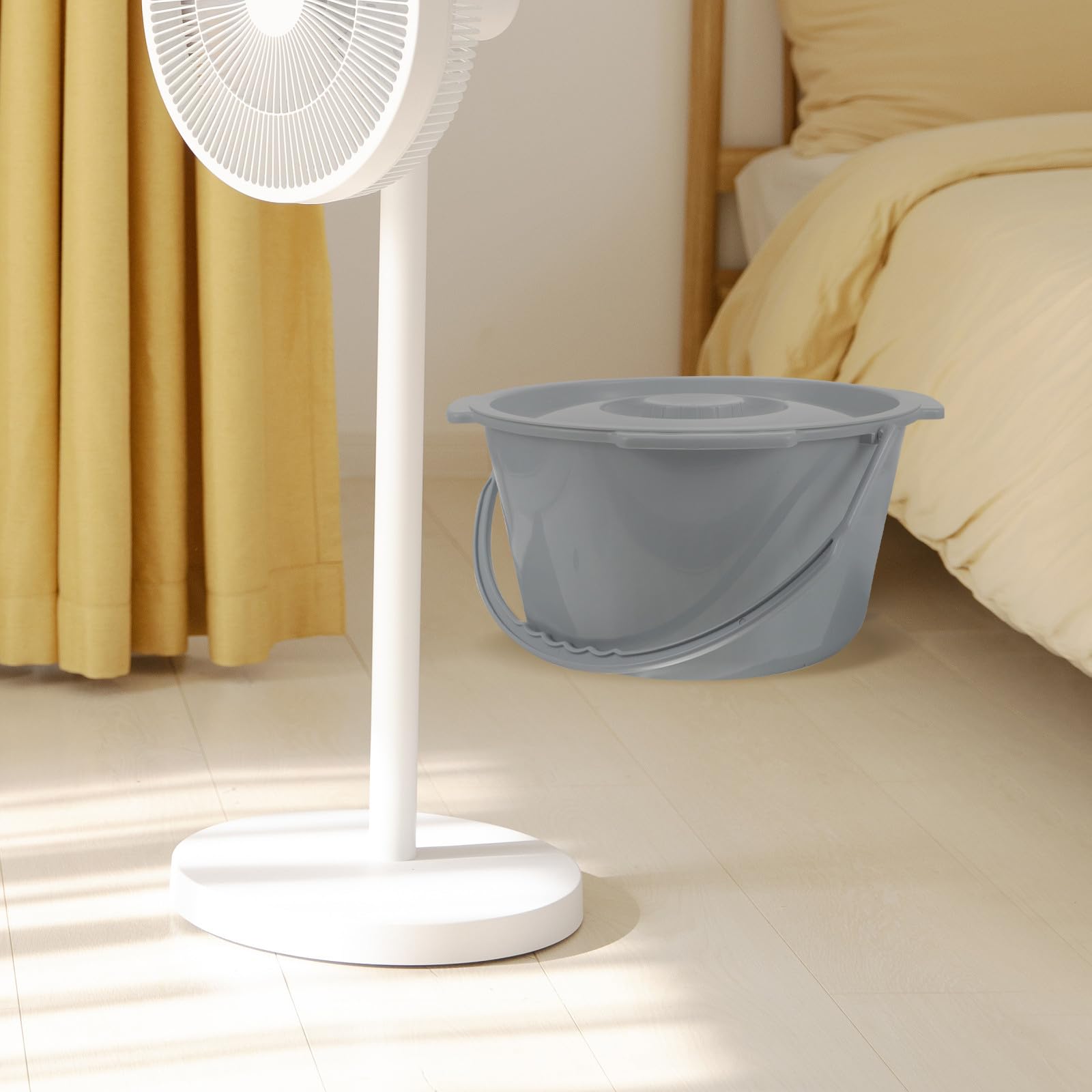 Ipetboom Vaso da Notte Donne in Gravidanza Anziani e Manico e Coperchio Leggero in Plastica Portatile Superficie Liscia e Base Piatta per Anziani e Donne in Gravidanza
