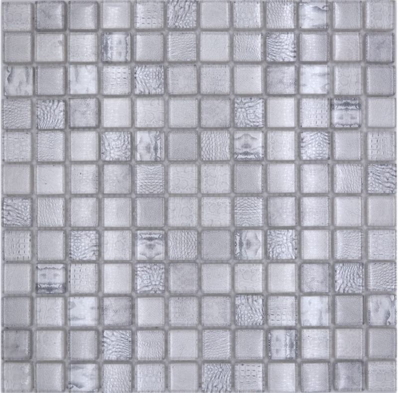 Mosaico in vetro bianco lucido Africa parete cucina bagno doccia MOS68-WL14_f