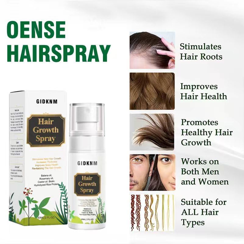 Natural Hair Growth Serum:Hair Growth Spray with Rosemary, Bataua Oil & Biotin - Non-Greasy, Hormone - Free Treatment,Promotes Thicker, Fuller Hair for Women & Men - All Thinning Hair (2 Fl Oz, FF) - Image 3