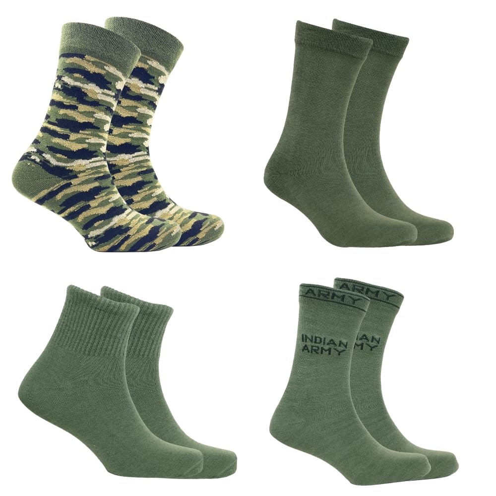 Army Socks For Men & Women Cotton Combo Socks Comfort For Men And Women Pack Of 4 Pair Free Size-image-40