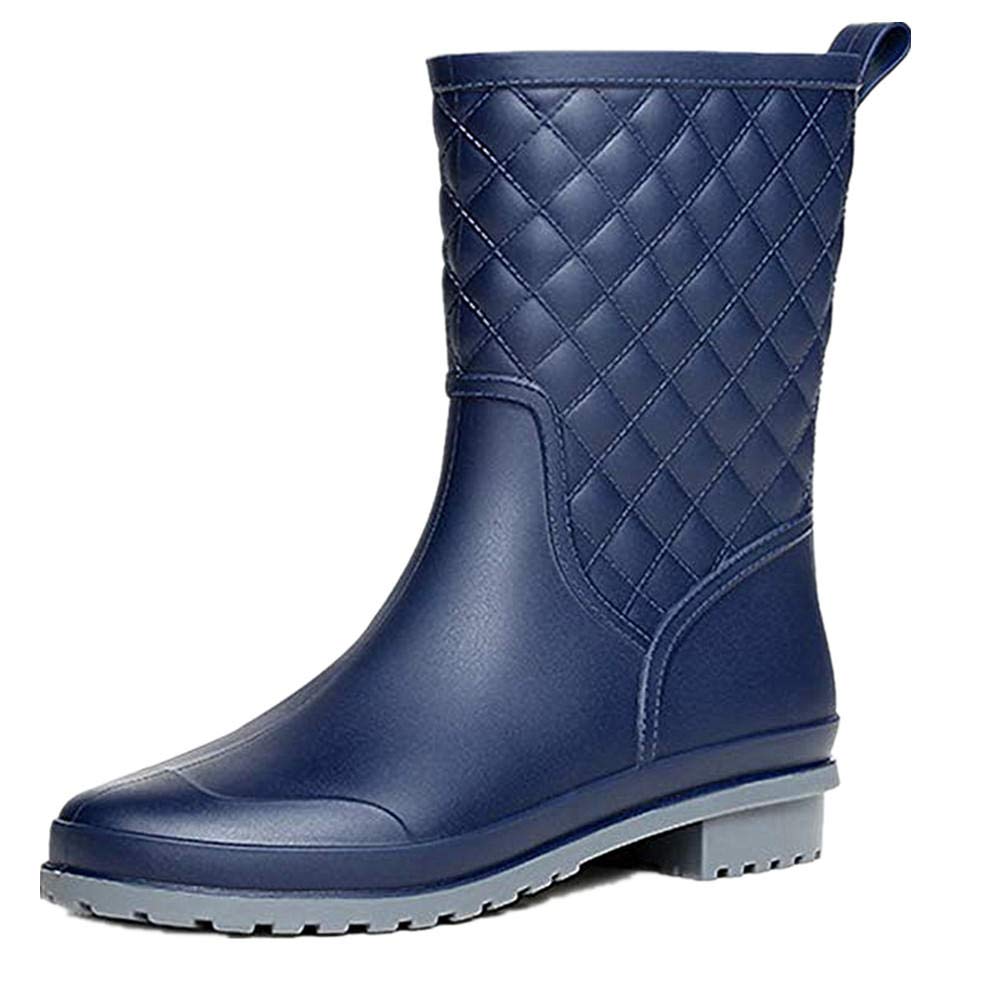 Bota Agua Mujer Jardín Trabajo Lluvia Botas Antideslizante Wellington Boots Azul 39