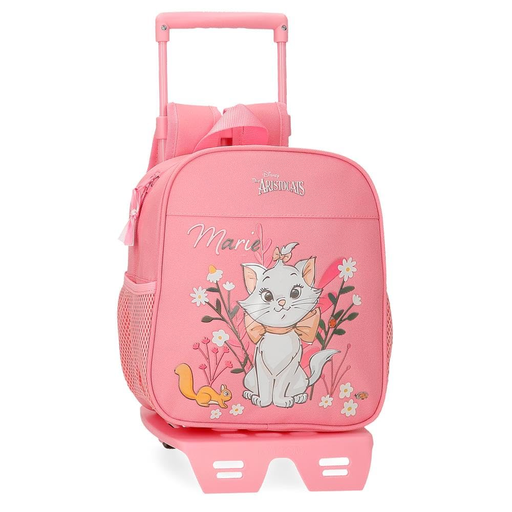 Disney Disney Joumma Marie - The Aristocats Preschool Backpack with Trolley Pink 23x25x10cm Polyester 5.25L, Aristocats Marie, One Size, Backpack + Trolley