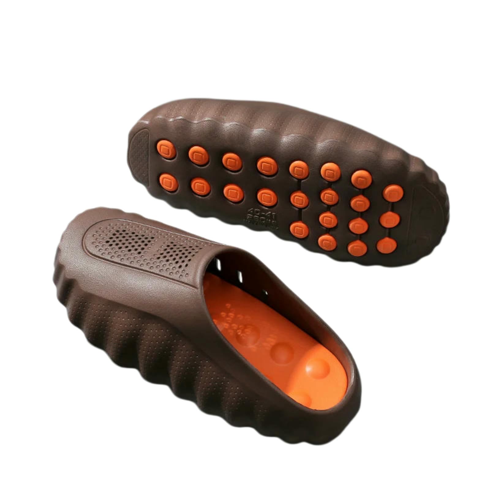 WANGSHUO Sommer Hausschuhe Unisex Hohle Massage Clogs, Atmungsaktive rutschfeste Eva Rutschen, Dusche Garten Strand Indoor Outdoor Casual Pantoffeln Für Männer Frauen-white-42-43