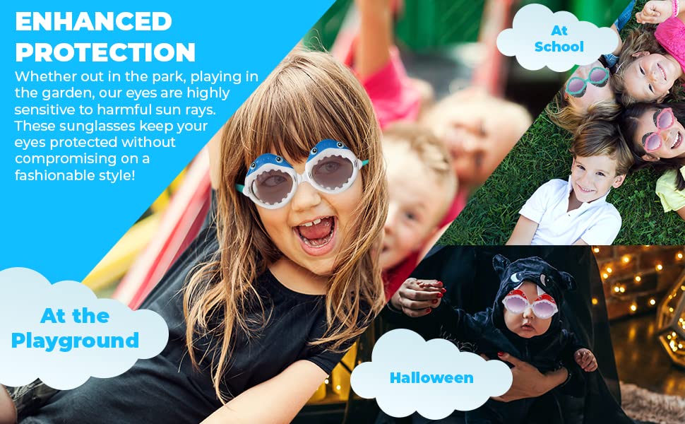 Sunglasses for Toddler Shark Shaped Glasses Party Favors For Boys Girls Ocean Pool Party Supplies Costume Shark Birthday Party Decorations Gifts Eyeglasses - 6 Pieces 7