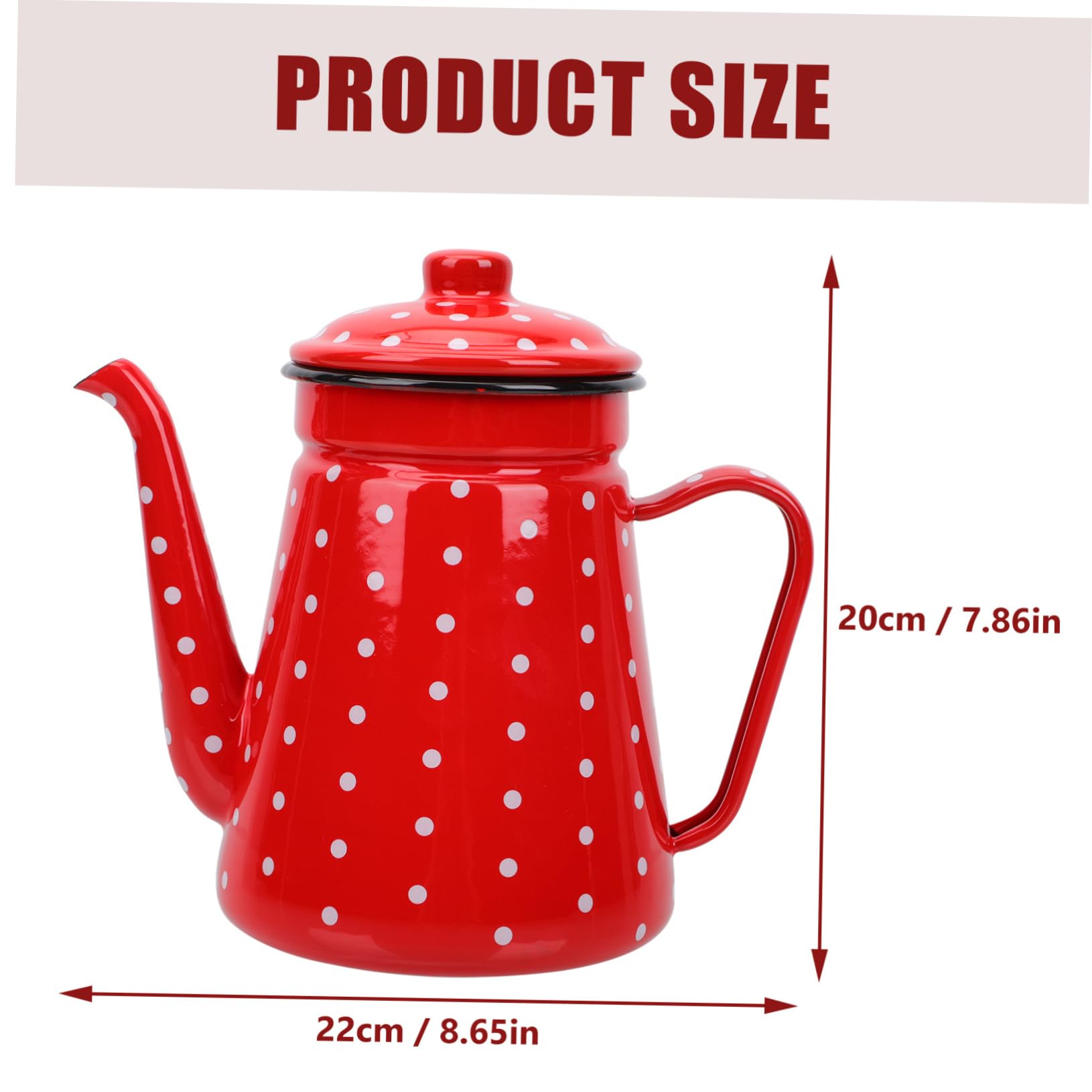 Healifty Enameled Coffee Pot Narrow Mouth Kettle for Household Use Elegant Design for Tea and Coffee Efficient Heat Conduction Housewarming present