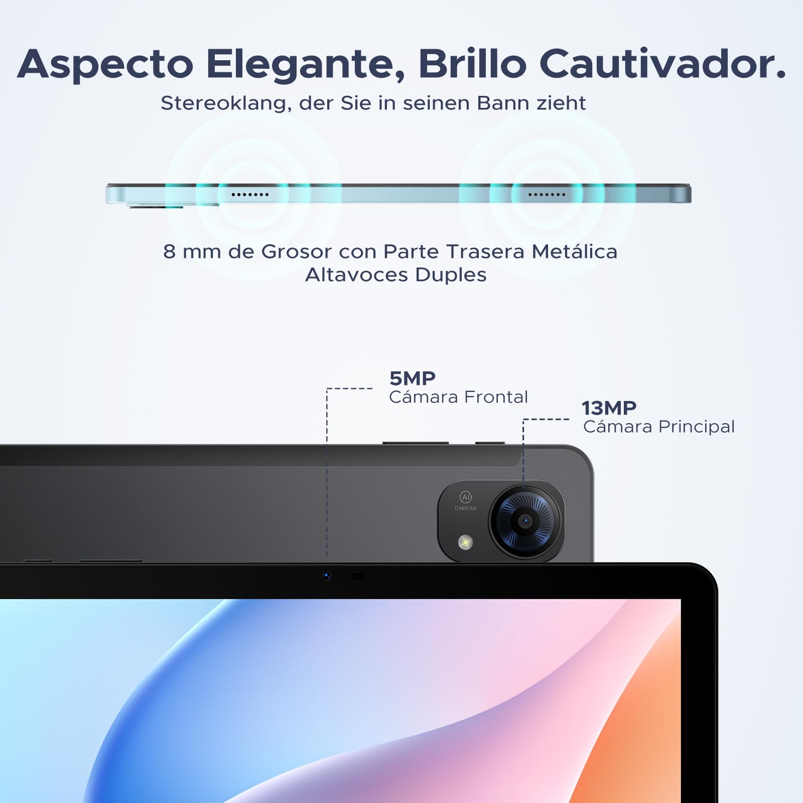 P10 Pro Tablet 10 Pulgadas, Tablets Android 16 con 120Hz Display, 8800mAh, 48GB+128GB/2TB, T7250 Octa-Core, Widevine L1, Gemini AI, 13MP+5MP, Auriculares 3.5mm, Tablet con Teclado y Lápiz, Negro