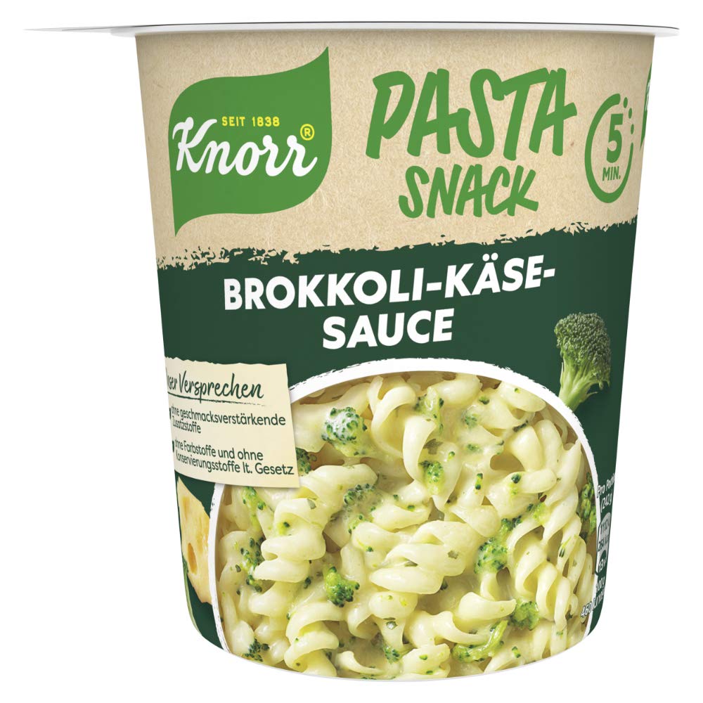 Knorr Instant Nudeln Asia Noodles verschiedene Sorten schnelles Nudelgericht 24 Stück & Pasta Snack Brokkoli-Käse-Soße leckere Instant Nudeln fertig in nur 5 Minuten 62 g 8 Stück