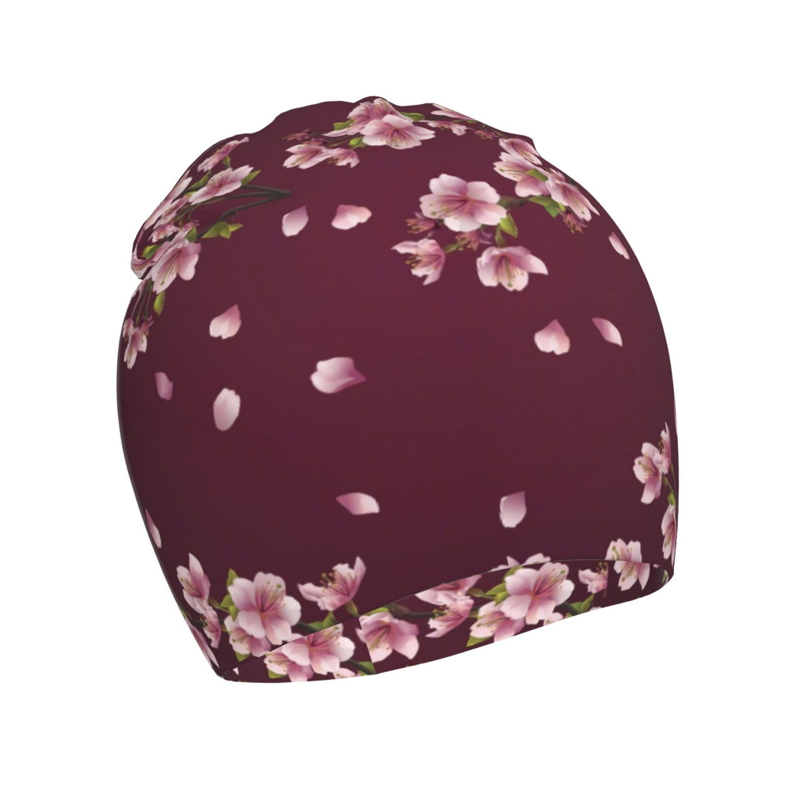 Cherry Blossoms Flower Pattern Kids Beanie Hats Warm Knit Beanie Cap Skull Caps Gifts Decor for Boys Girls