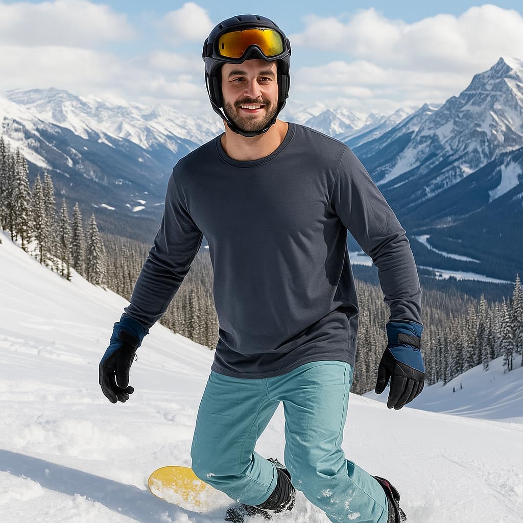 INGEAR Mens Long Sleeve Tee Shirts Cotton - Casual Crewneck Soft - Lightweight Jersey Fabric - Comfortable Style - Base Layer - Image 4