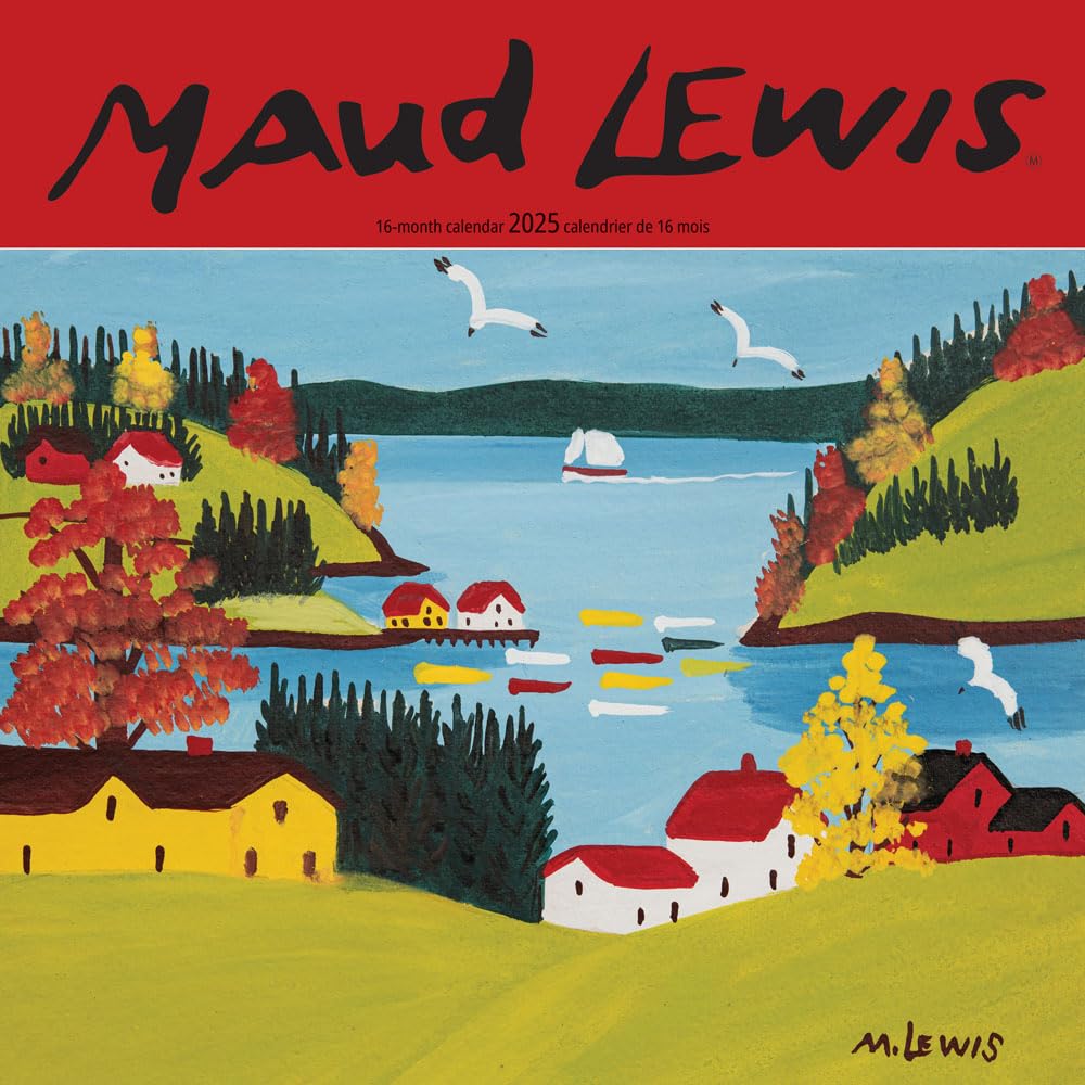 Maud Lewis OFFICIAL | 2025 12 x 24 Inch Monthly Square Wall Calendar | English/French Bilingual | Wyman Publishing | Folk Artists Pictures Paintings