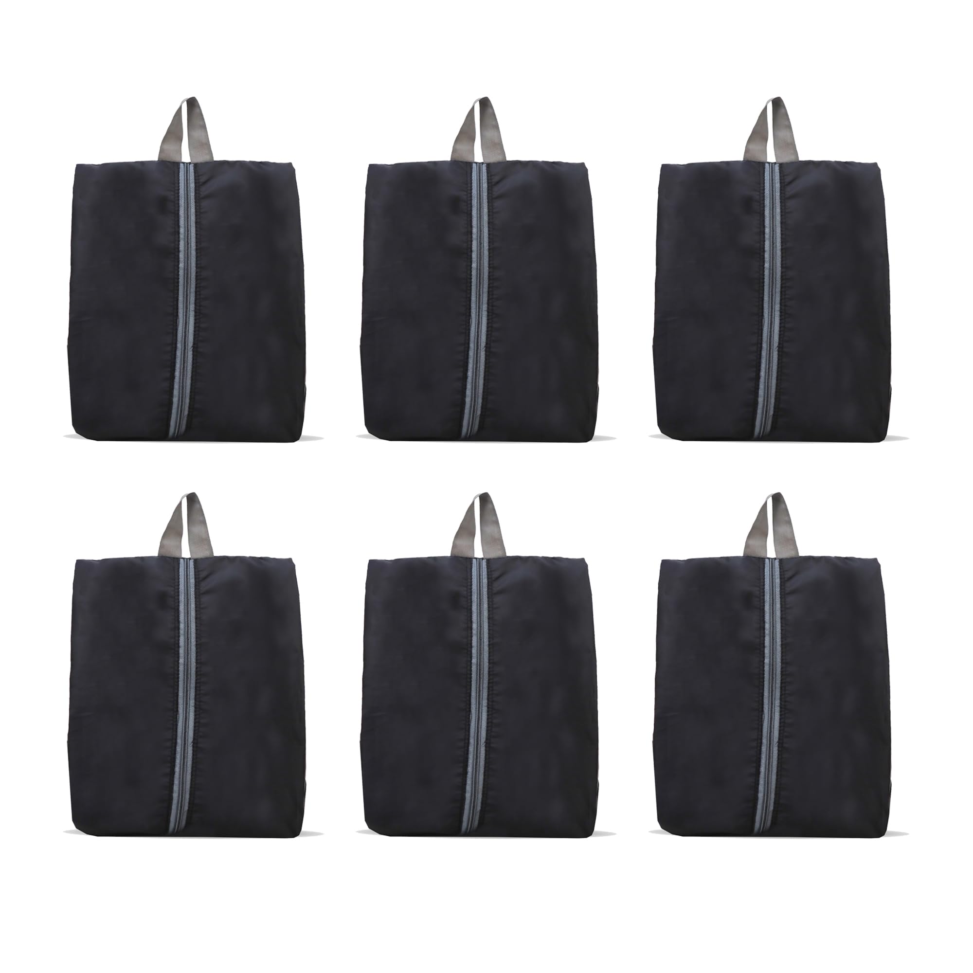 Shoe Storage Organizer Bags Set, Water-Resistant Nylon Fabric with Sturdy Zipper for Traveling (6 Pack) (Black- 6Pcs)-image-39