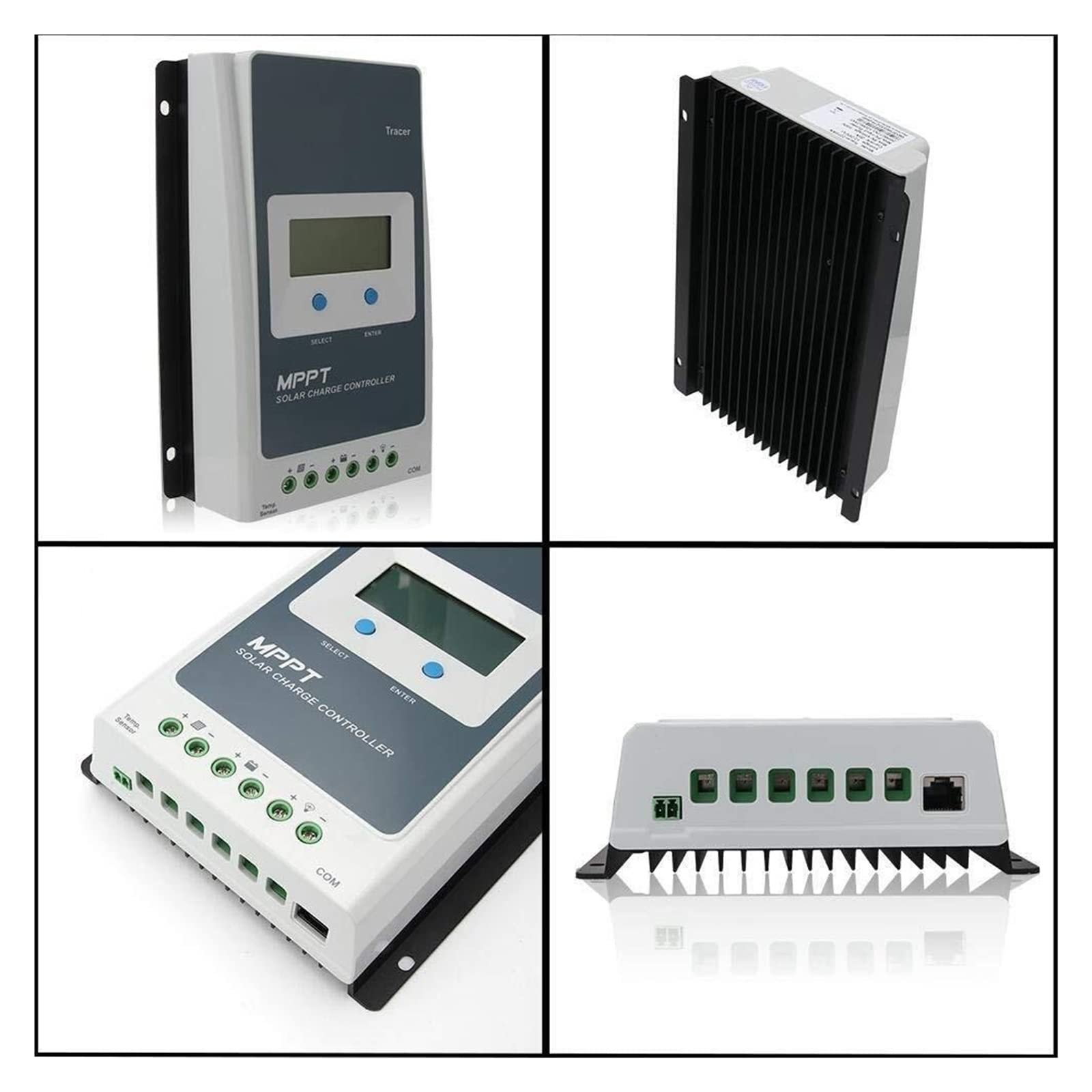 Controlador de carga solar Controlador de cargador solar MPPT 20A 10A LCD 12V24V Regulador automático de alta eficiencia for baterías de plomo y litio Controladores PWM para energía solar y eólica ( S