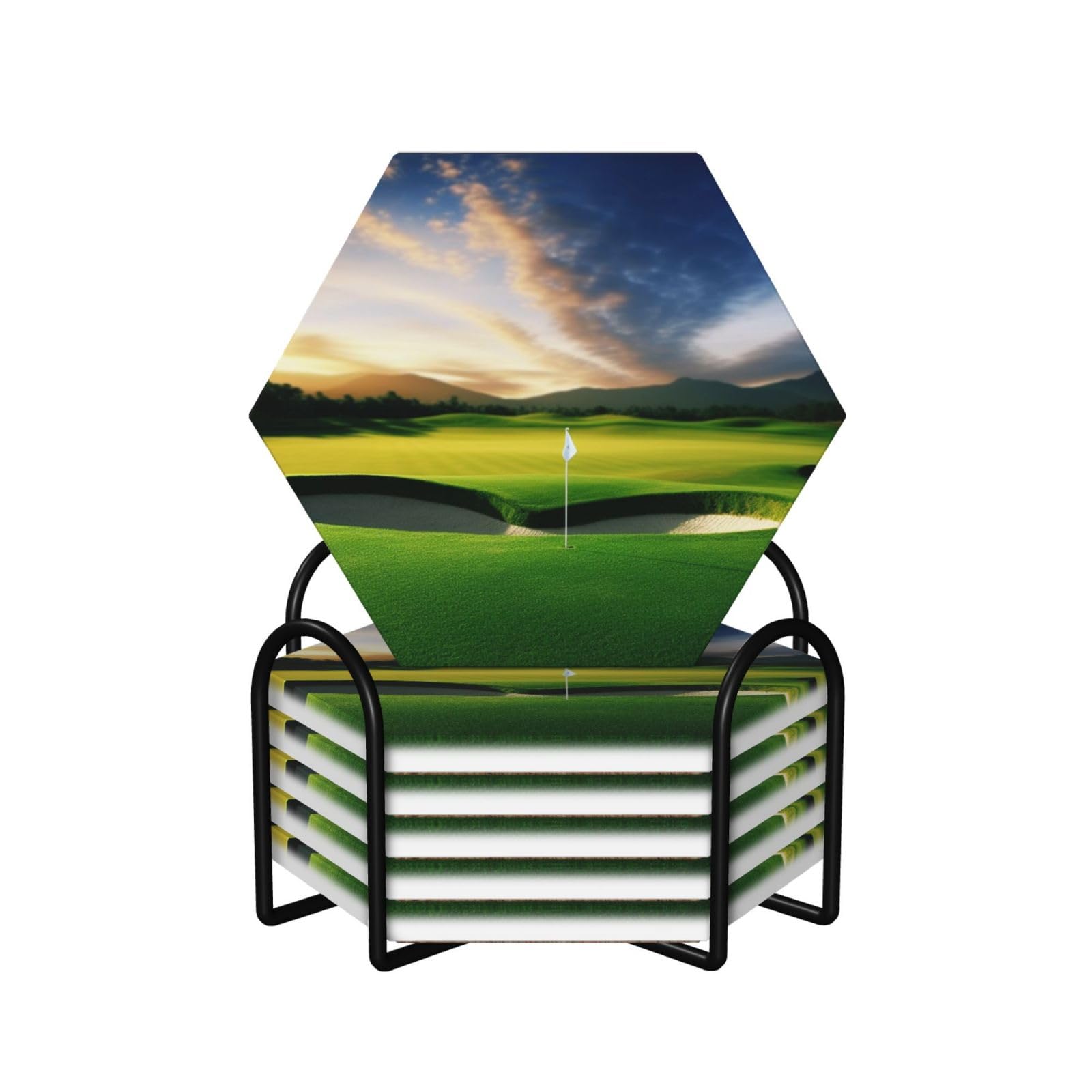 Dessous de verre en céramique cadeau idéal pour amateur de golf