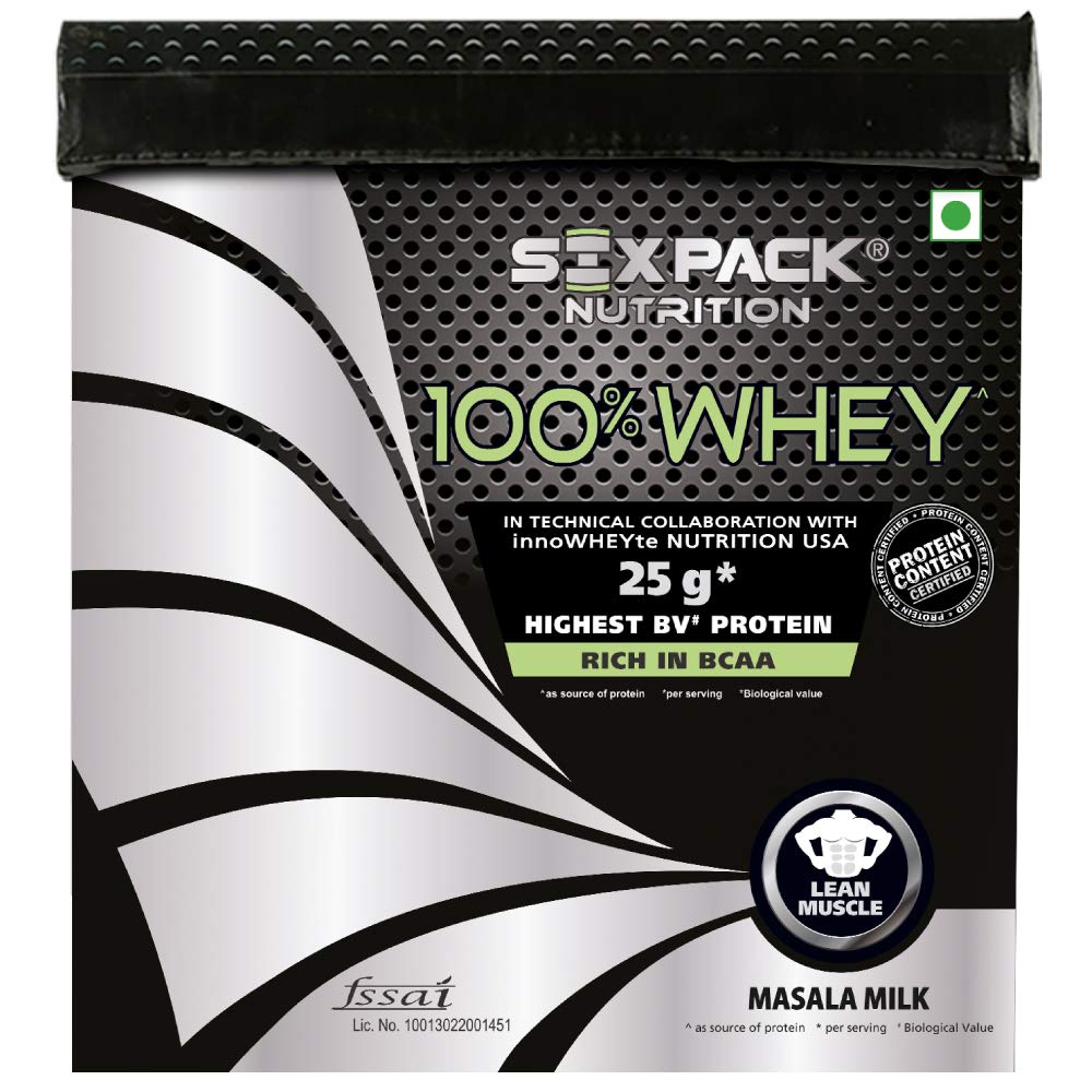 Six Pack Nutrition100% Whey Protein Powder - 4 kg/ 8.8lbs (Masala Milk)