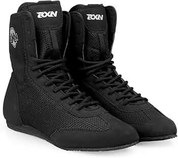 RXN Boxing Shoes for Men and Women Lace Up Non Slip Rubber Sole Lightweight Mid High Top | BX-17 High Top Boxing Boots for Men & Women
