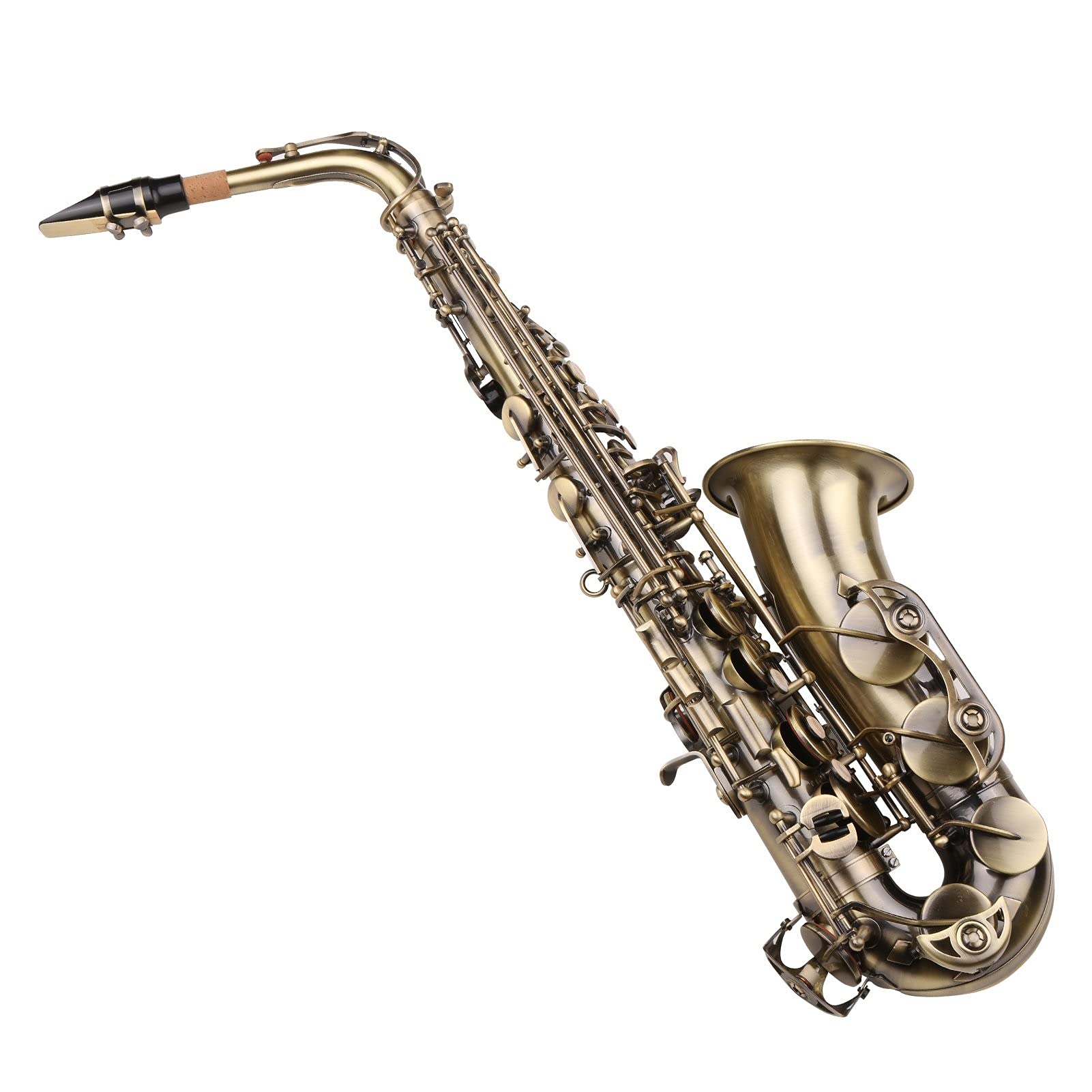 Sax Principianti Kit E- Flat saxofono Alto Sassofono in Ottone Laccato Oro Sax Woodwind Musica Strumenti Musicali Cassa Cinghie per Scollo con Cappotto Sassofono Alto Strumento a fiato