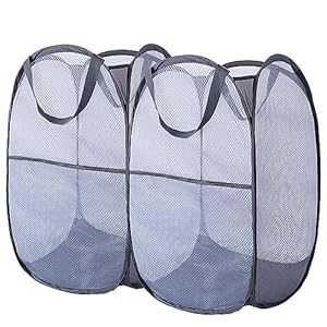 Moomass 123 Faltbare Netz-Wäschekörbe 2er-Set
