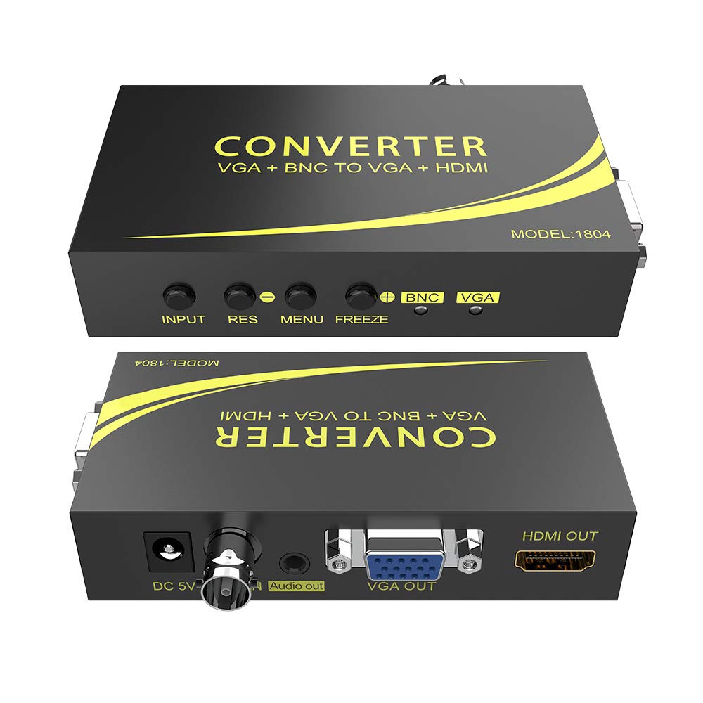 VGA naar BNC-adapter, mini-monitoren, videoadapter, mini HD VGA naar BNC videoconverter voor HDTV-monitoren, televisie, computer enz