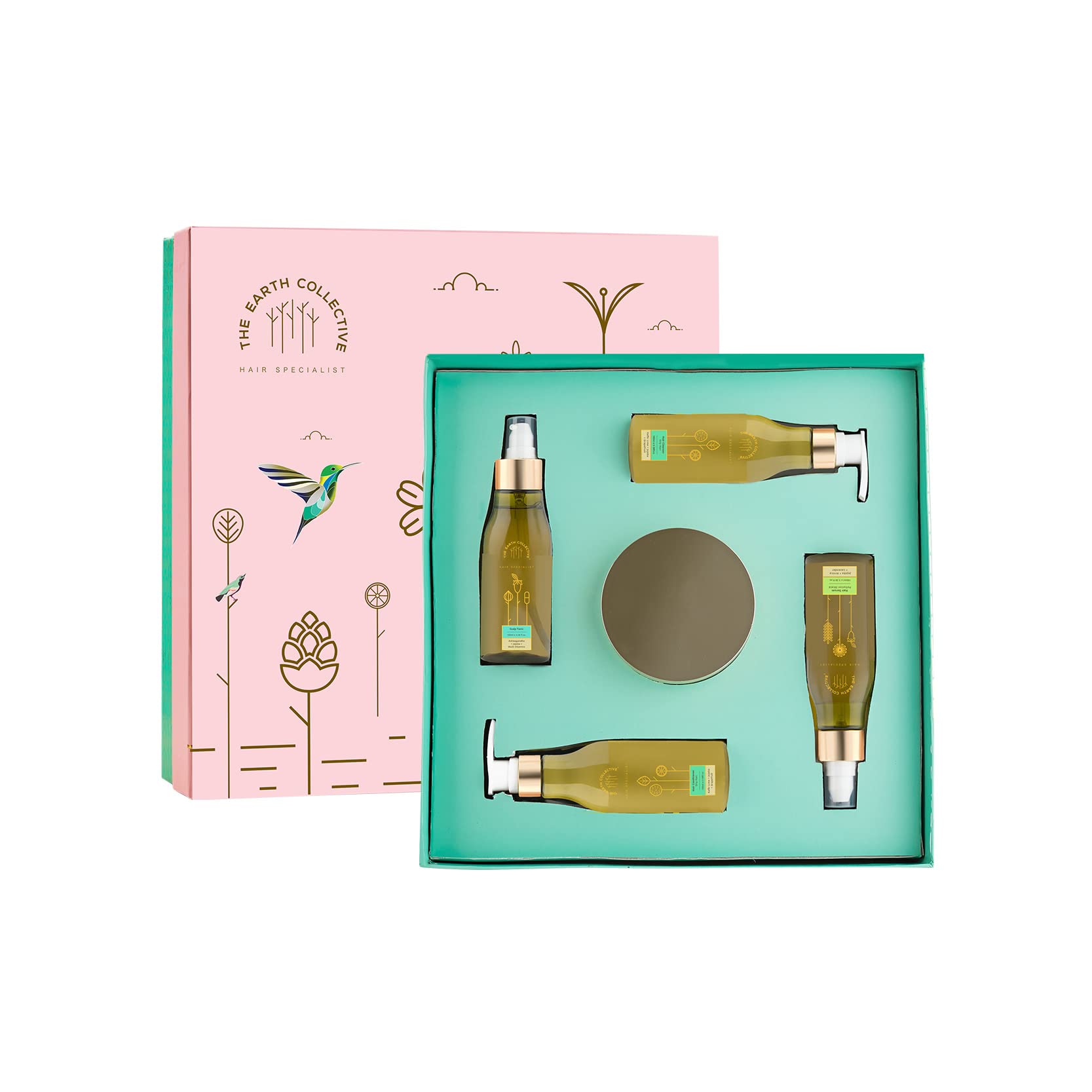 THE EARTH COLLECTIVEDetox Collective Gift Box - 5-Step Ritual for Oily Scalp & Hair - Prewash, Wash and Post-wash hair care – 700ml worth of products