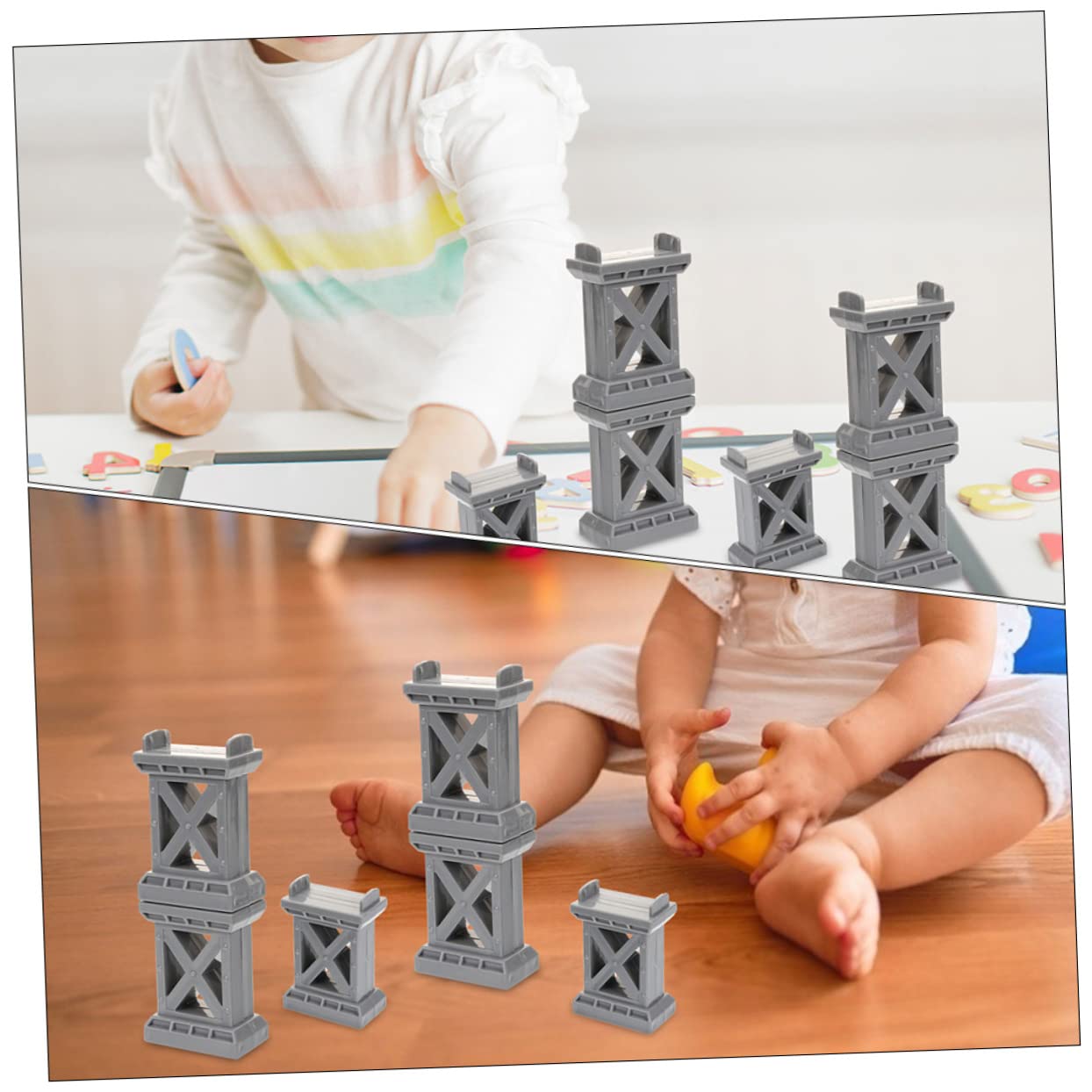 Vaguelly 9Pcs Train Bridge Supports Elevate Your Track Layouts for Compatible with Major Train Systems Fun Accessory for Hobbyists