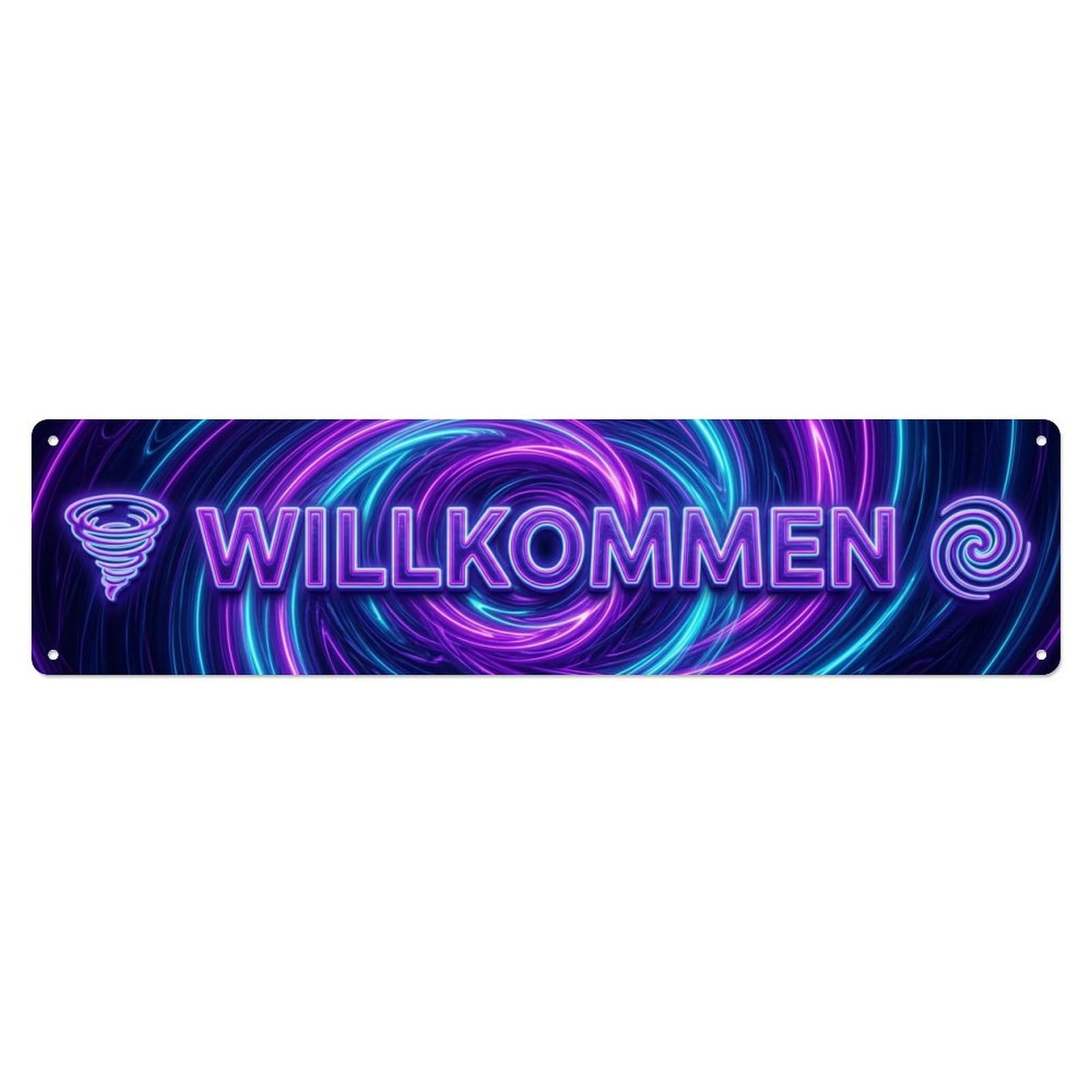 Neon Neon Vortex Spiral Energy Welcome Metal Tin Sign
