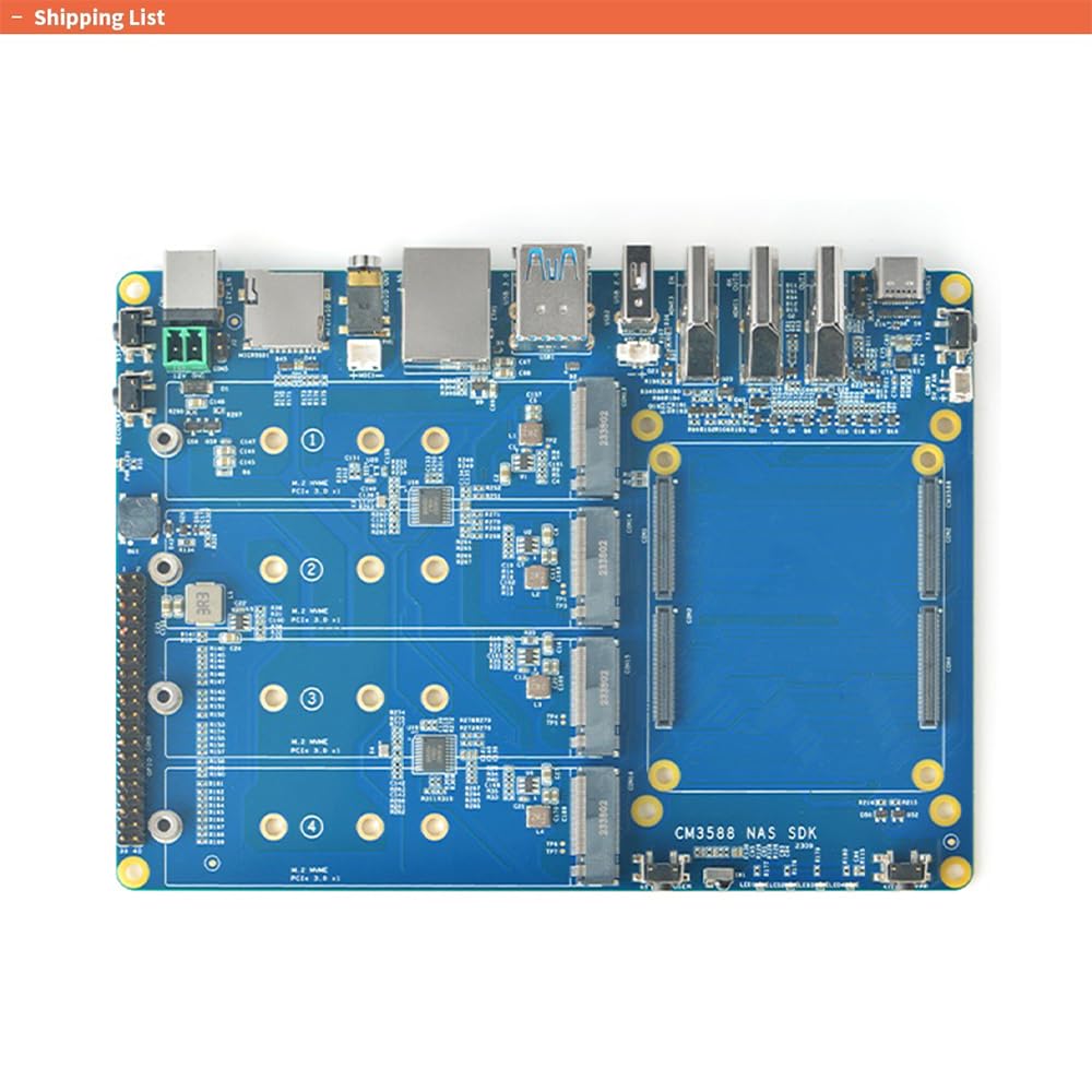 youyeetoo CM3588 Plus Mini NAS Platform, up to 8K Video, RK3588,OpenMediaVault fit,32GB LPDDR5, 4 x M.2 PCIe3.0 Socket, NAS Solutions, Home Server,Local Cloud Storage (NAS Carrier Board)