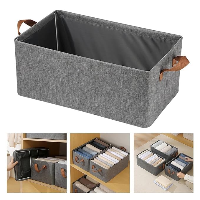 Storage Box for Clothes Foldabe Wardrobe Organiser with Zipper Transparent Window Underbed Storage Bag Moisture Proof Suitcase Clothes cover for Saree (26L storage box)-picture-36