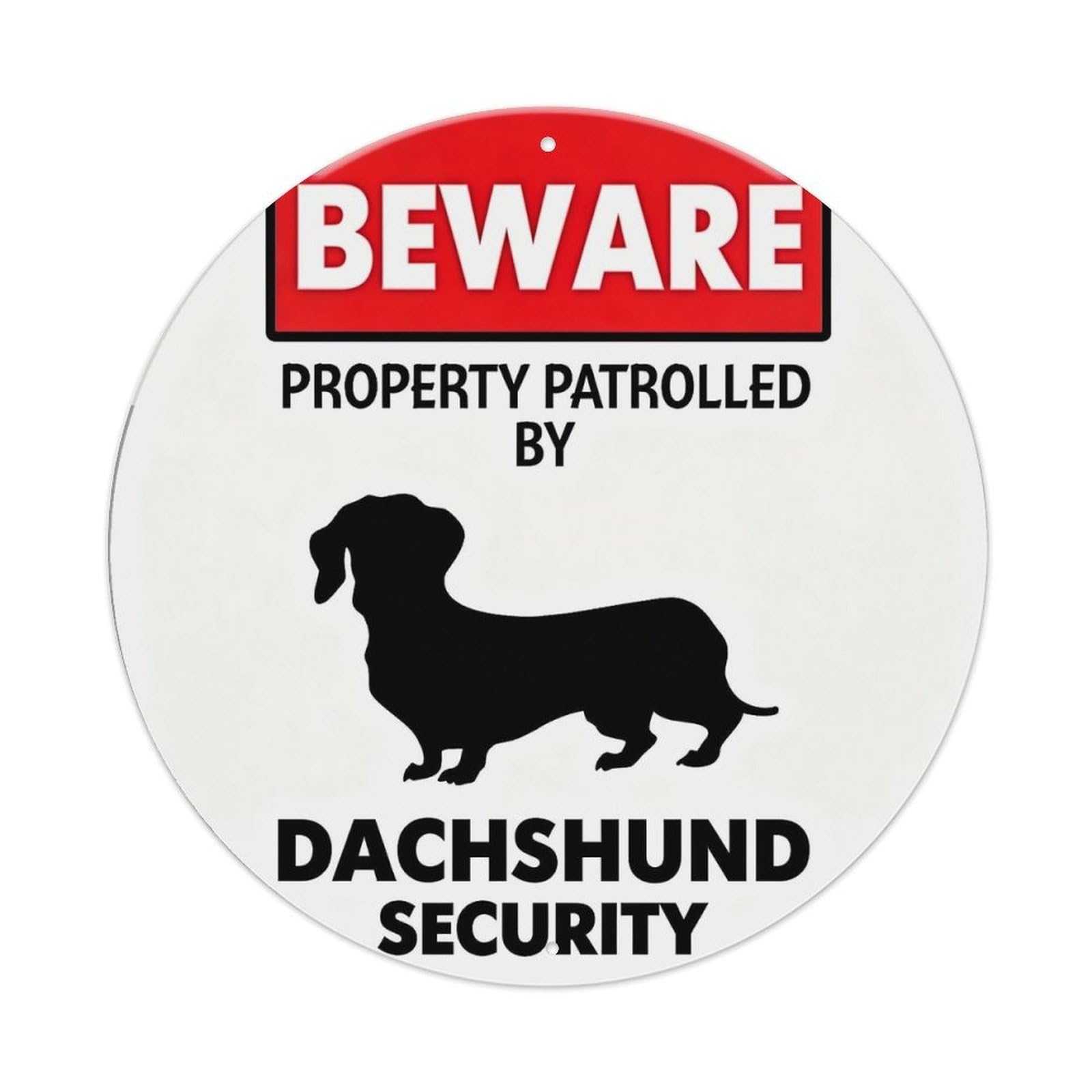 Beware Property Patrolled By Dachshund Security Metal Tin Sign Plaque