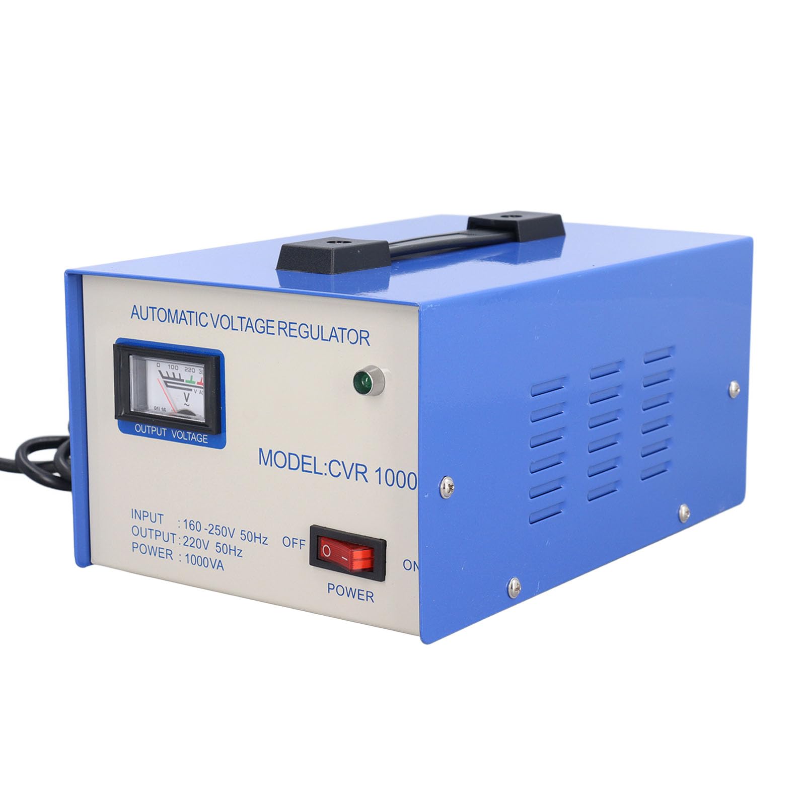 Transformador convertidor de Voltaje de 1000 vatios, Voltaje de Entrada de 160-250 V Convertidor de Potencia de Voltaje de Salida de 220 V con 2 enchufes de Salida universales