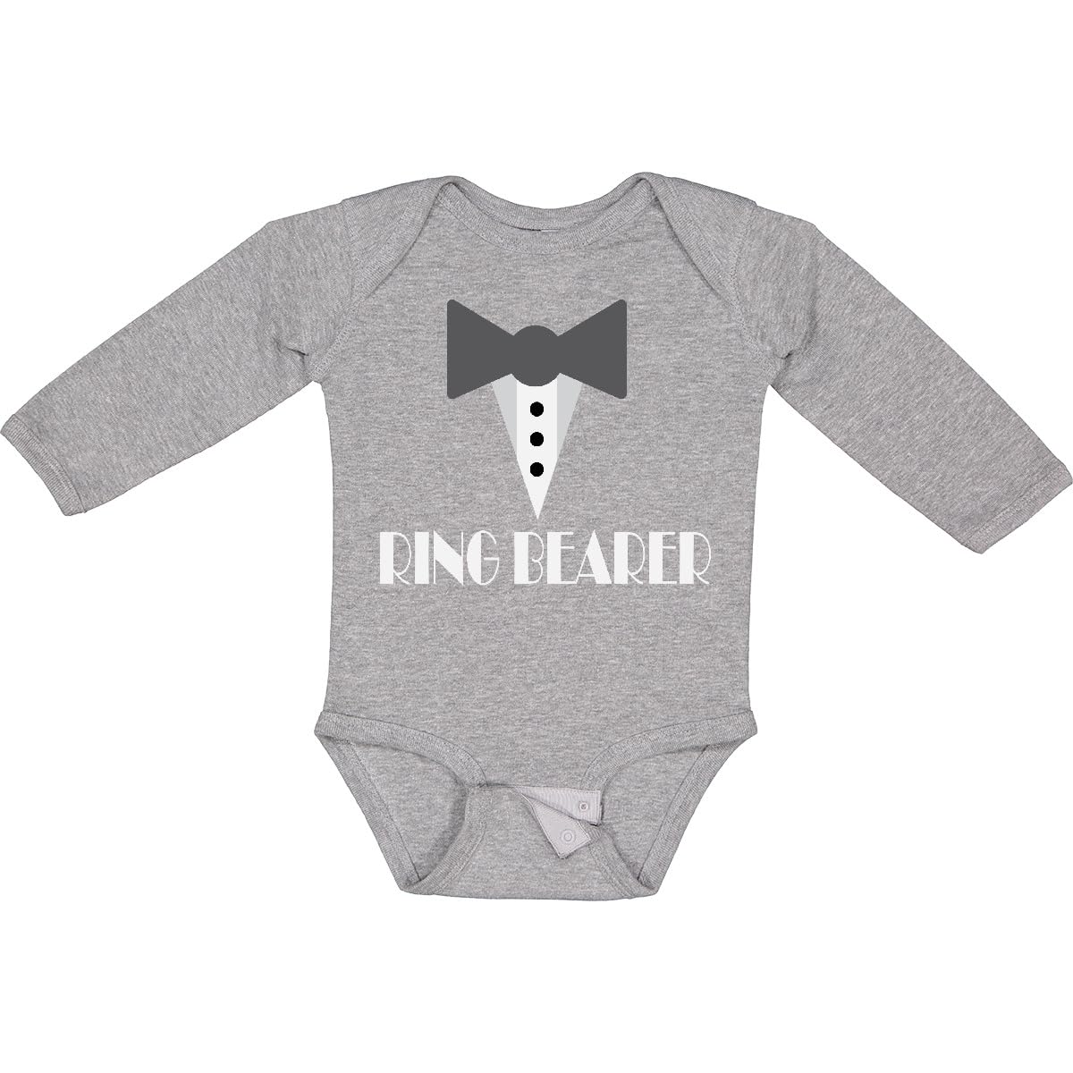 inktastic Ring Bearer Mock Tux Tuxedo Long Sleeve Creeper