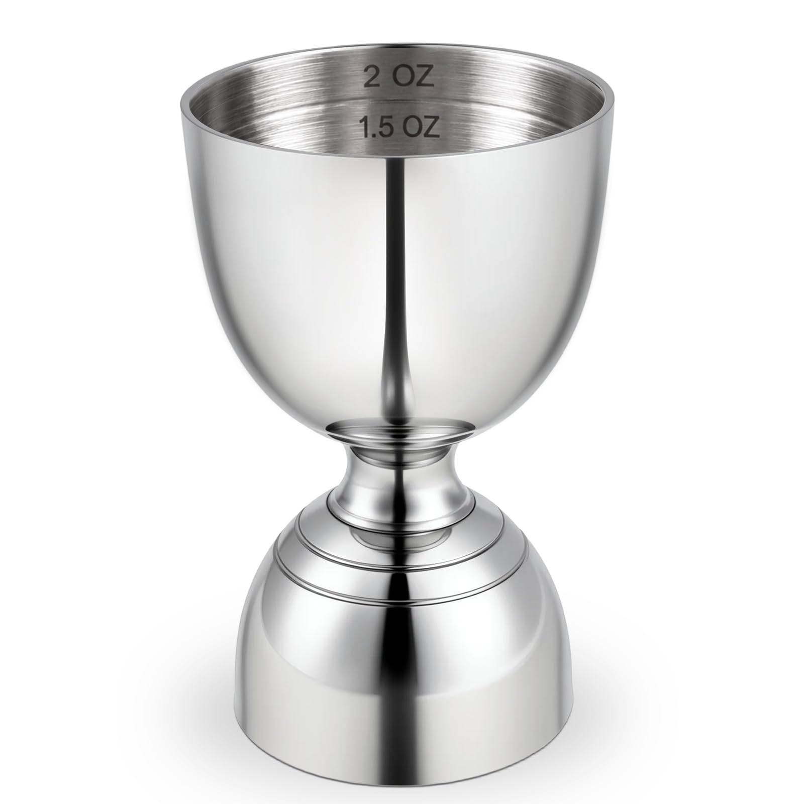 Stainless Steel Double Jigger - 2 oz & 1 oz Shot Measure with Inside Markings, Cocktail B…