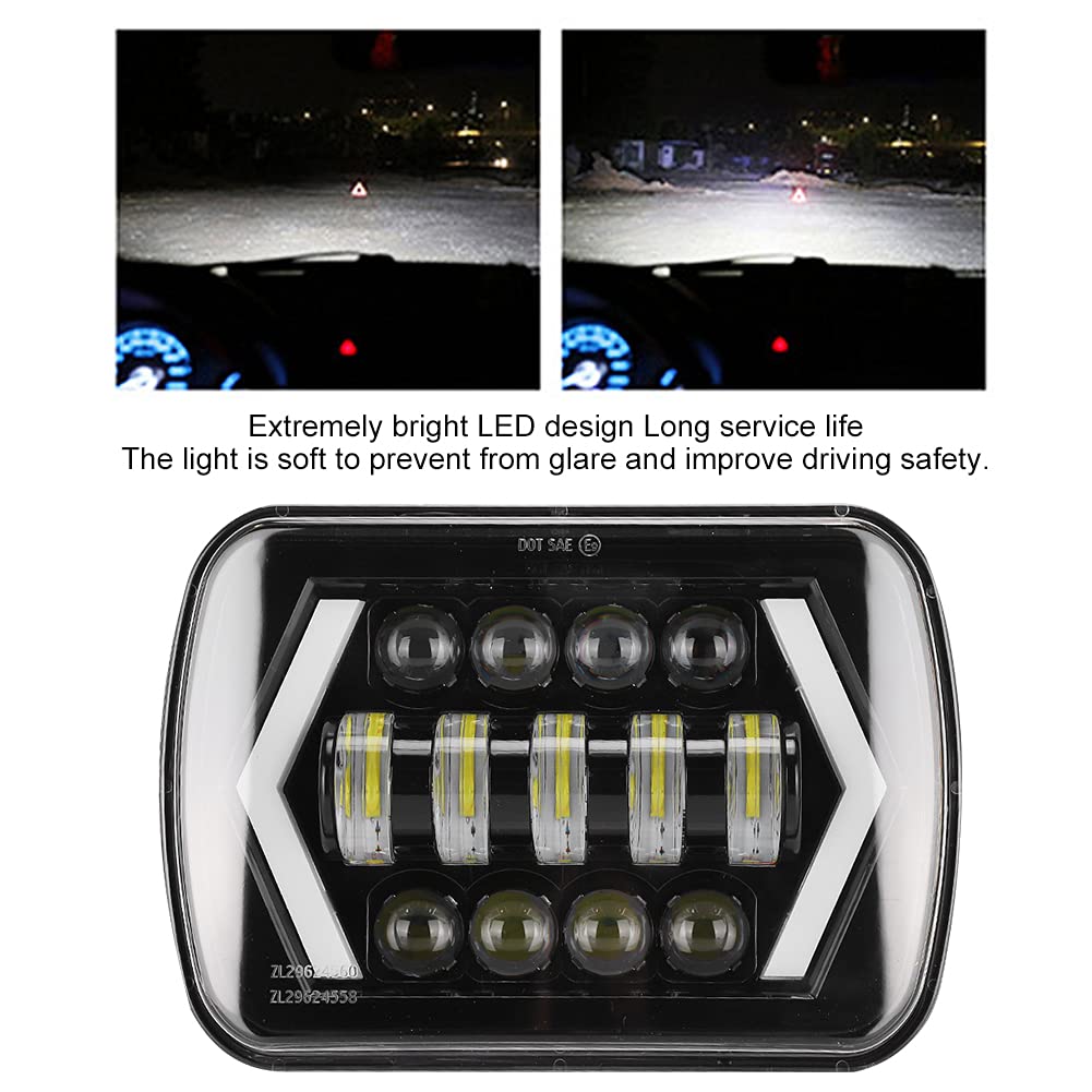 Qiilu 210W 6000K 21000LM H4 Phare LED IP67 Phare adapté pour Cherokee XJ 12 24V Kits de Conversion D'éclairage Automobile Température de Couleur de Vue