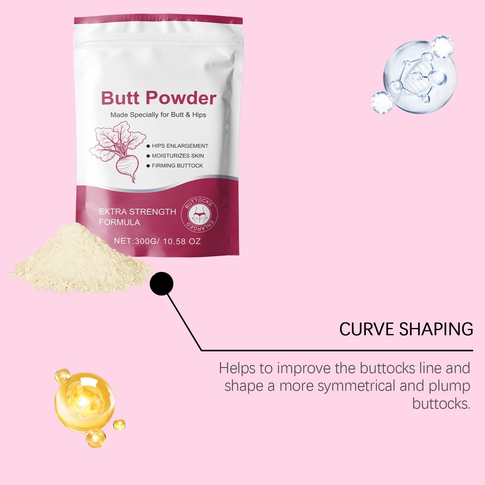 Polvere Nutriente For La Cura Del Corpo Alla Soia, Bevanda Benessere Quotidiana For L'idratazione Della Pelle E L'aspetto Delle Curve, Integratore Vegano(3pcs)