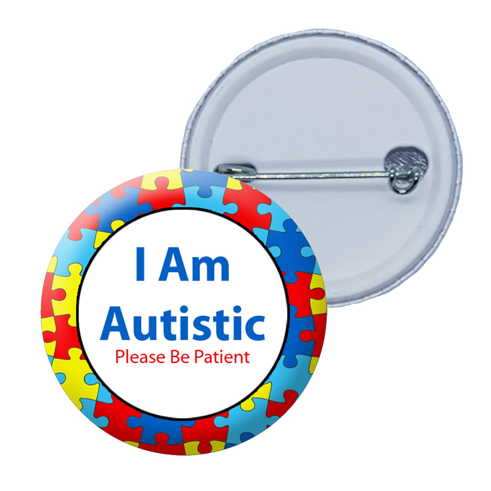 BeanprintAutistic badge, Autism Awareness Button Pin Badge