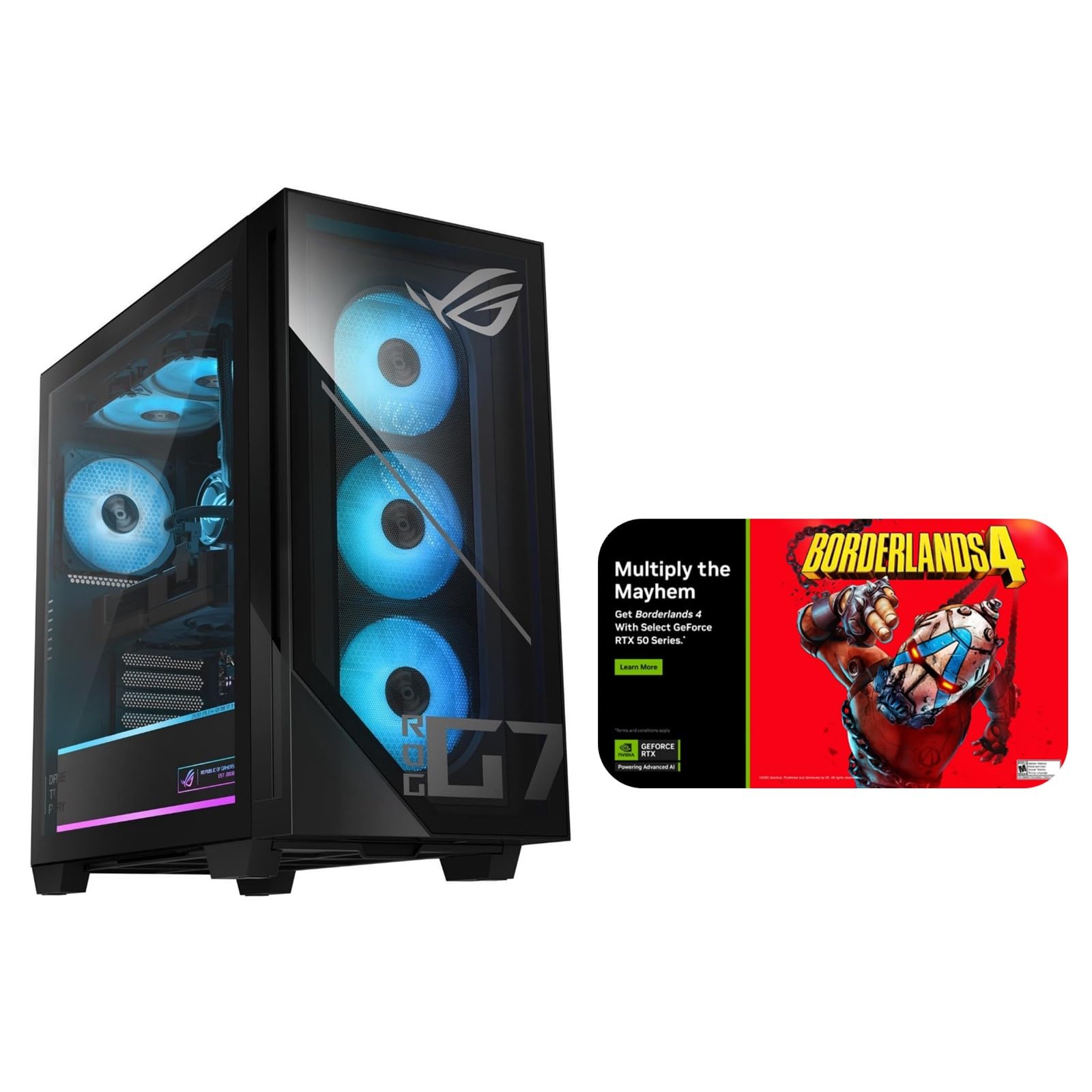 [2025] ASUS ROG G700 (G700TF-DS774Ti) Gaming Desktop PC: Intel Core Ultra 7 265F, 128GB DDR5 RAM, 2X 1TB NVMe SSD, NVIDIA GeForce RTX 5070Ti, Windows 11