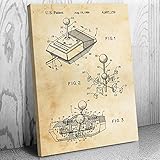 Atari Video Game Joystick Canvas Print, Game Store Decor, Game Collector Gift, Arcade Wall Art, Atari Blueprint Vintage Paper (12 inch x 16 inch)