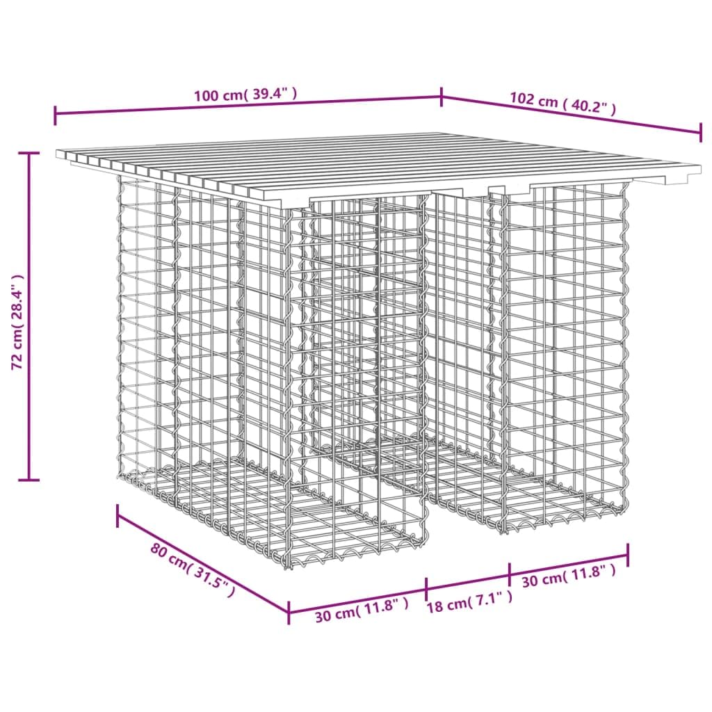 Banco jardín Cesta gaviones Madera Pino impregnada 100x102x72cm, Banco Jardin Exterior, Banco Terraza, Muebles De Exterior Jardin, Muebles De Terraza 834370