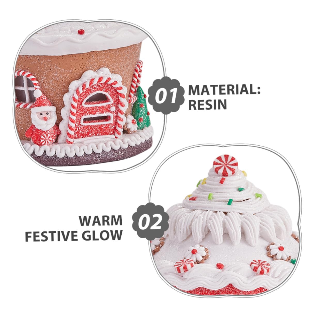BESPORTBLE Centrotavola Natale Castello in Resina con Luce LED Decorazione Tavolo Festiva per Case di Villaggio Miniatura e Ornamenti Natale Rustici