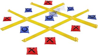 Roadoor Tic-Tac-Toe Game for Outside, 47"x47" Bean Bag Toss Game, Large Yard Toss Game Tic-Tac-Toe Camping Games for Families Sets 47"x47"