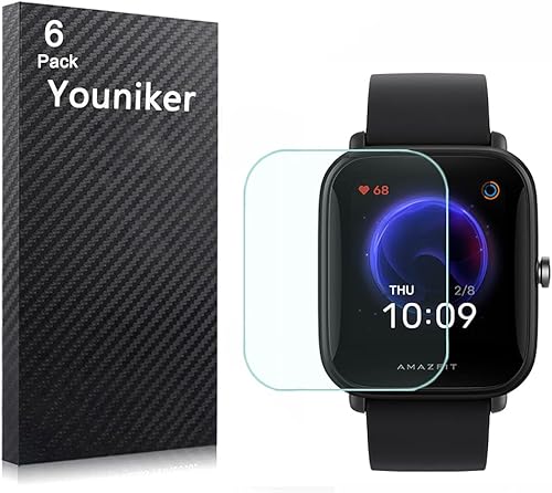 Paquete de 6 protectores de pantalla compatibles con Amazfit Bip U Pro para Amazfit Bip U Smartwatch protectores de pantalla de láminas