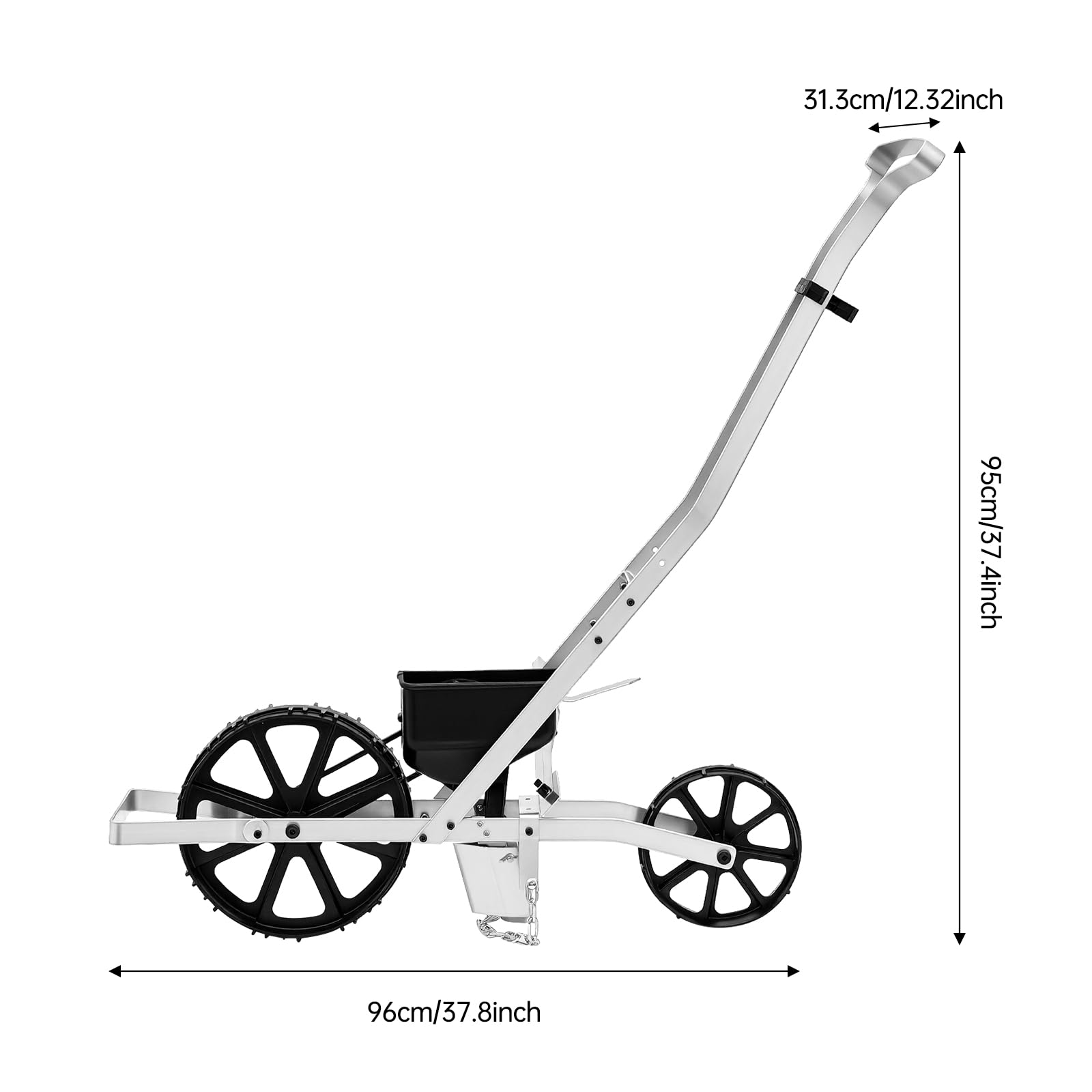 Sembradora de Jardín Manual Ajustable en Altura Máquina de Siembra de Fila Única Dispositivo de Siembra de Granos Individual, Siembra para Semillas como Maíz, Puerro, Espinaca, Zanahoria