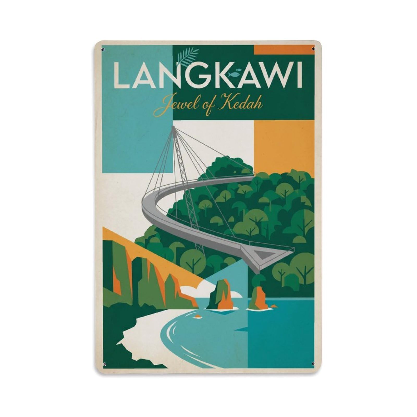 Metal Tin Sign Retro Malaysia Langkawi Travel