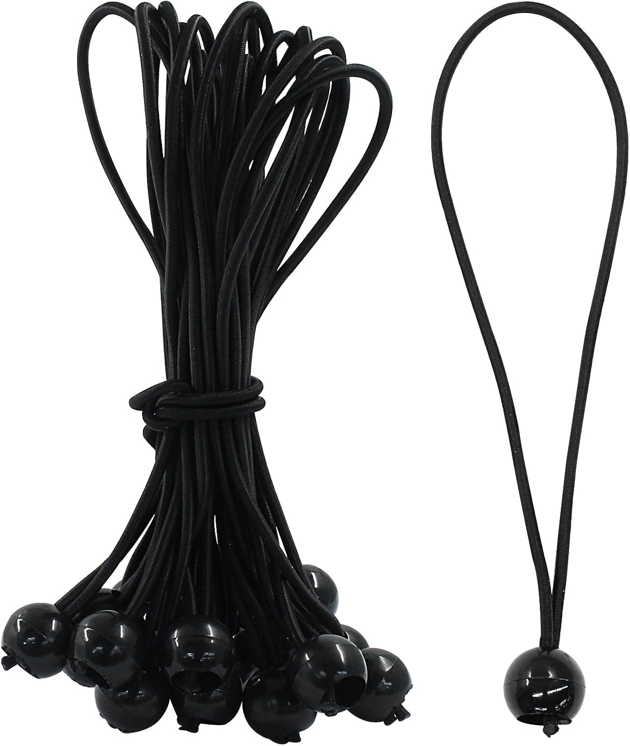 Zorfeter Ball Bungee Cords, 8 Inch, 50 Pcs | Durable, UV Resistant, Heavy Duty Elastic, For Outdoor Shelter Camping Canopy Cargo