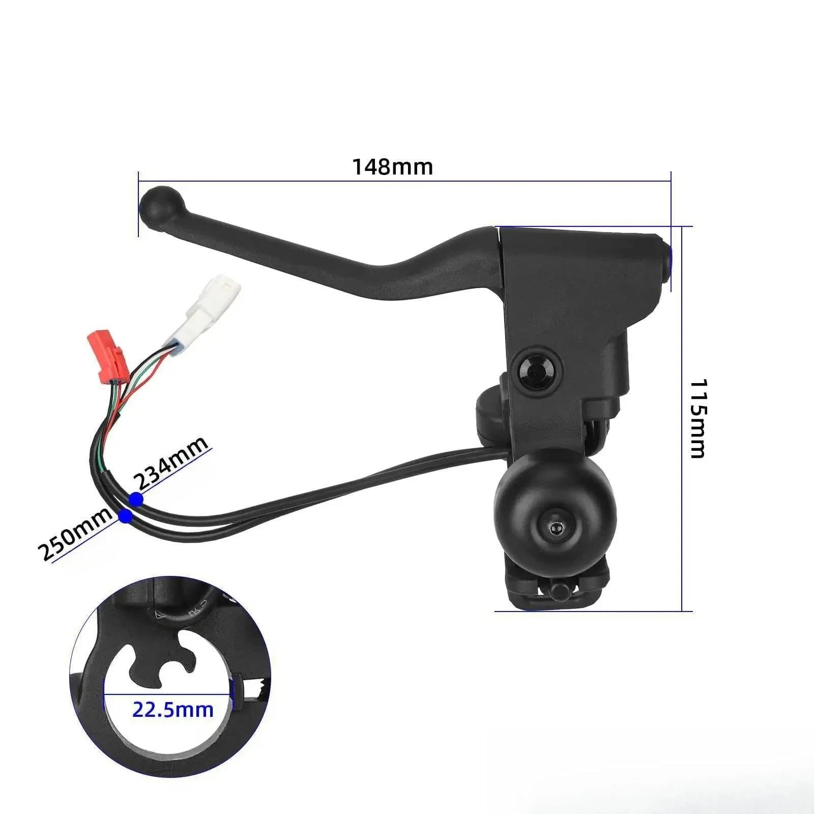 Manija de Freno con botón de luz de Giro, Conjunto de Campana for Patinete eléctrico for Xiaomi Elite, Piezas de Repuesto de Palanca de Freno Izquierda