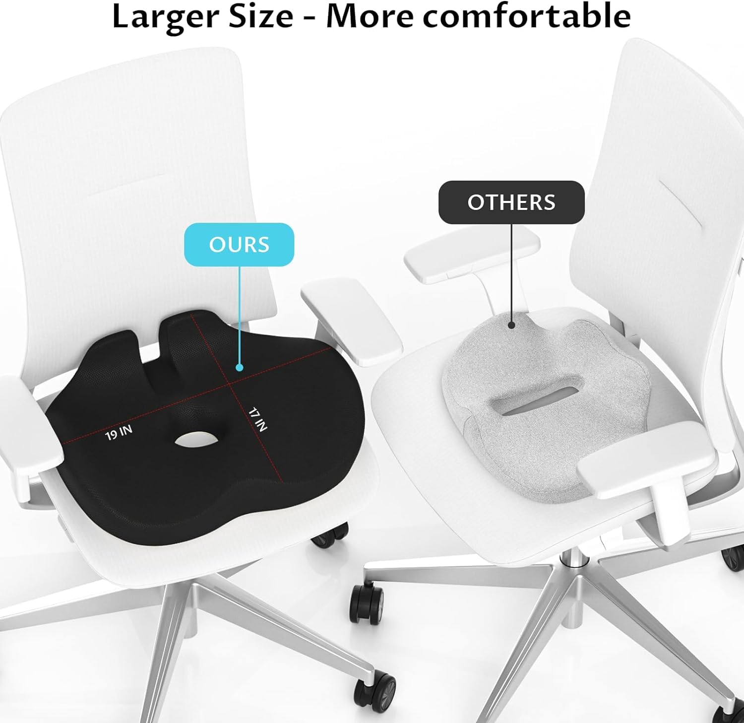 Cuscino da seduta in memory foam, per sedie da ufficio, seggiolino auto, aereo, sedia a rotelle, sollievo dalla pressione da sciatica e coccige, per chi sta seduto a lungo, per chi lavora in ufficio,