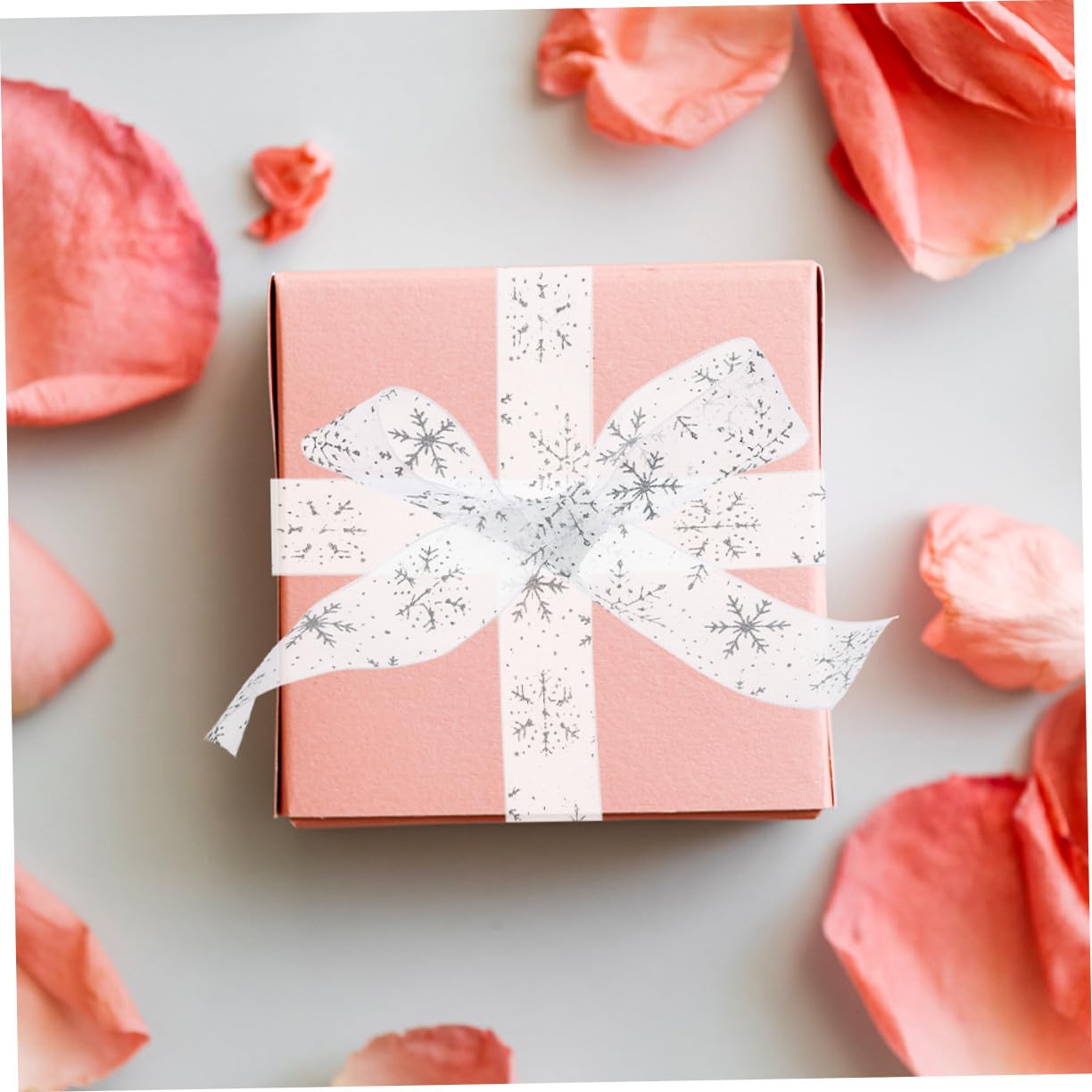 DOITOOL 5 Nastro Natalizio in Raso con Motivo Fiocchi Decorazione Festiva per Regali Fiocchi e Artigianato DIY