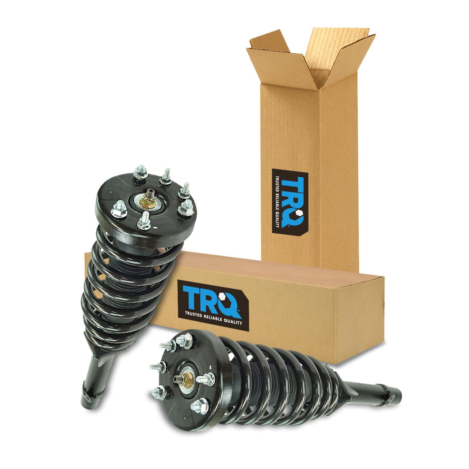 TRQ Front Driver and Passenger Side Strut and Spring Assembly Set Loaded