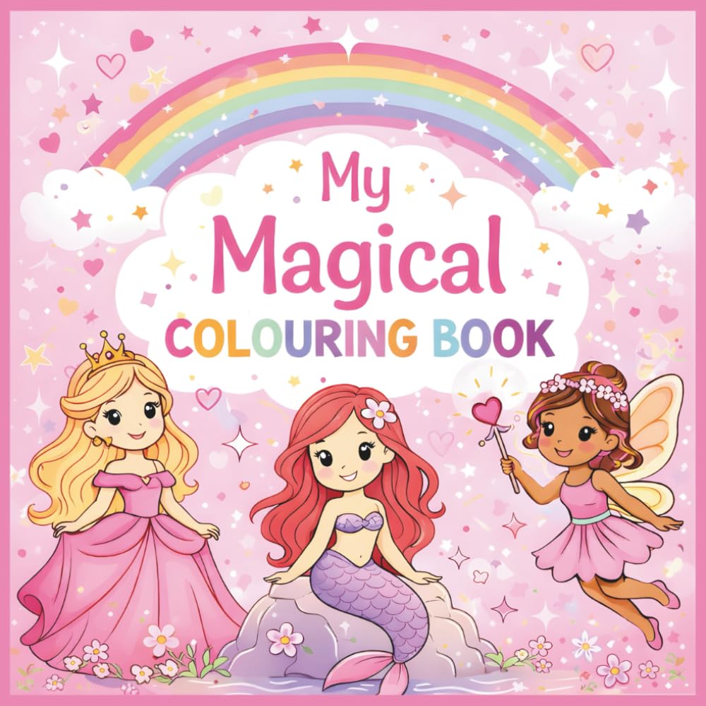 Magical Colouring Book For Girls Ages 4+: Includes Princesses, Unicorns, Fairies, Mermaids And Ballerinas