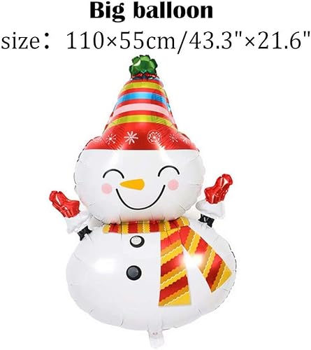 Miniatura 3 de Globos de decoración de Navidad, juego de 7 globos gigantes de papel de aluminio de mylar, Papá Noel, alce, muñeco de nieve, reno, bastón de